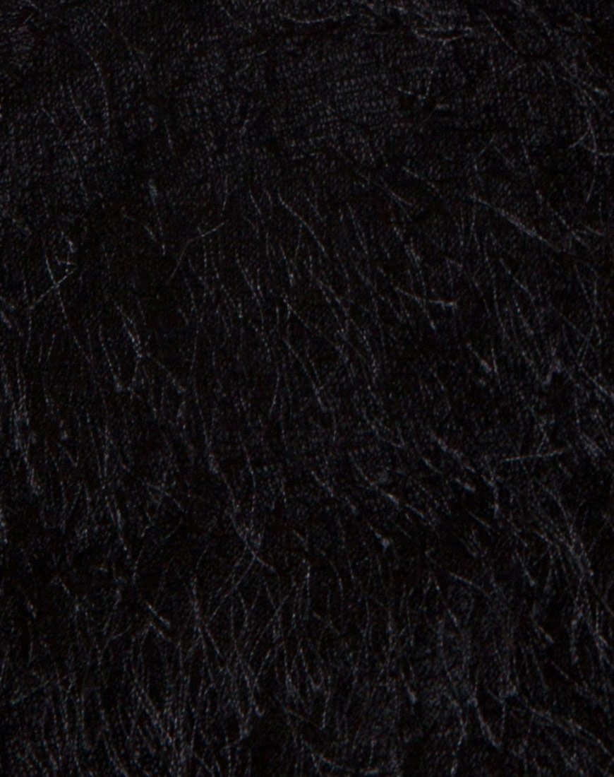 Image of Weaver Rock mit hoher Taille und Fransen Schwarz