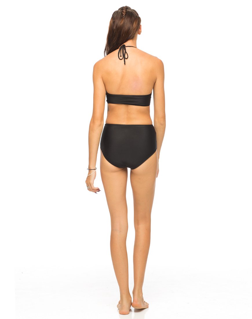 Bild von Motel Flux Longline Bikini Top In Schwarz