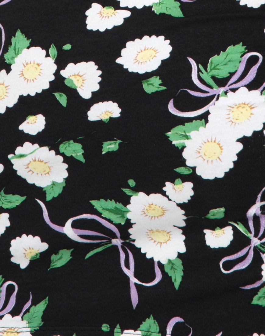 Bild von Kimmy Bodycon Rock in Daisy Ribbon Schwarz