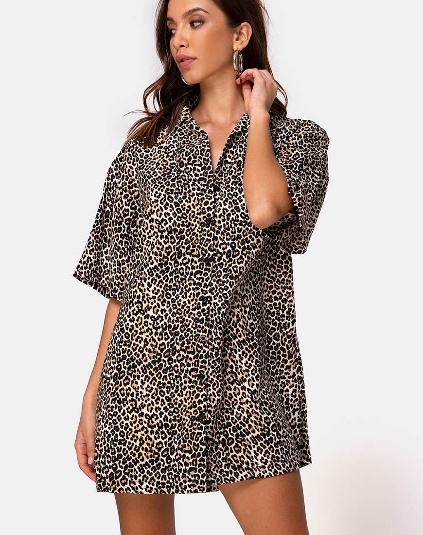 Fresia Minikleid in Braun Rar Leopard