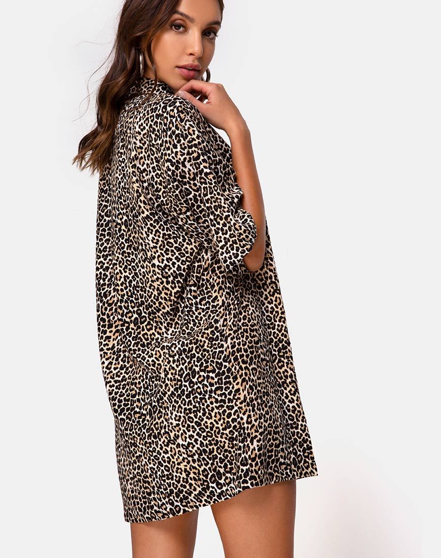 Image of Fresia Minikleid in Braun Rar Leopard