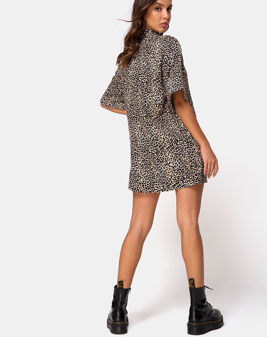 Image of Fresia Minikleid in Braun Rar Leopard