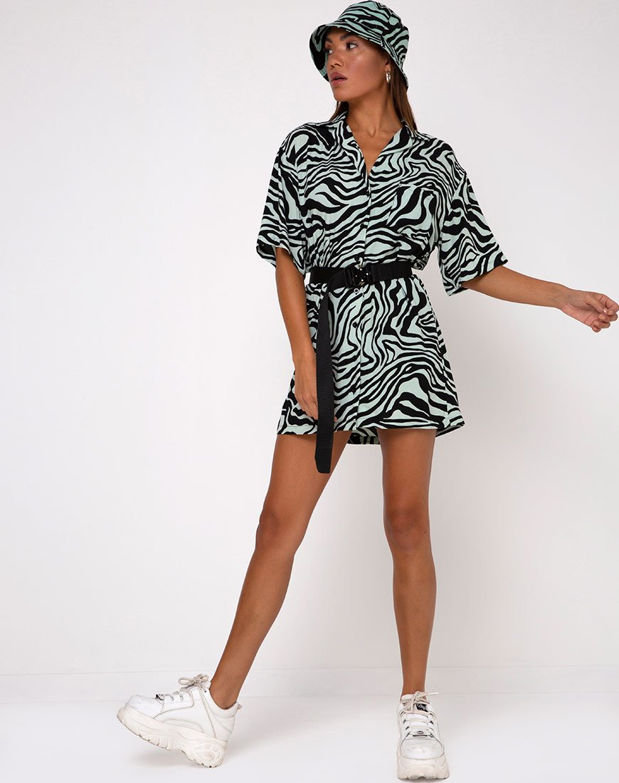 Image of Fresia Hemdkleid in Wavey Zebra Mint