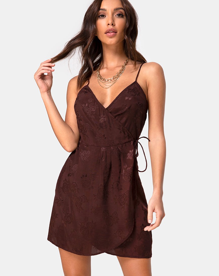 Bild von Furiosa Wickelkleid in Satin Rose Cocoa