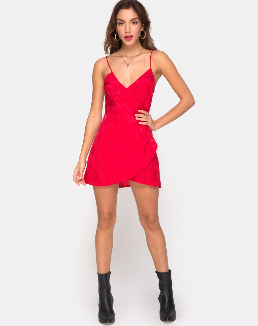 Image of Furia Kleid in Satin Rose Rot