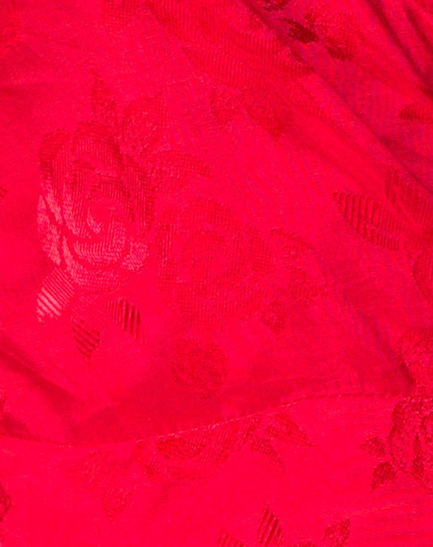 Bild von Furiosa Wickelkleid aus Satin in Rosenrot