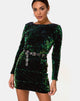 Bild von MOTEL DELUXE Gabby Pailletten Plunge Back Kleid in Iridescent Green