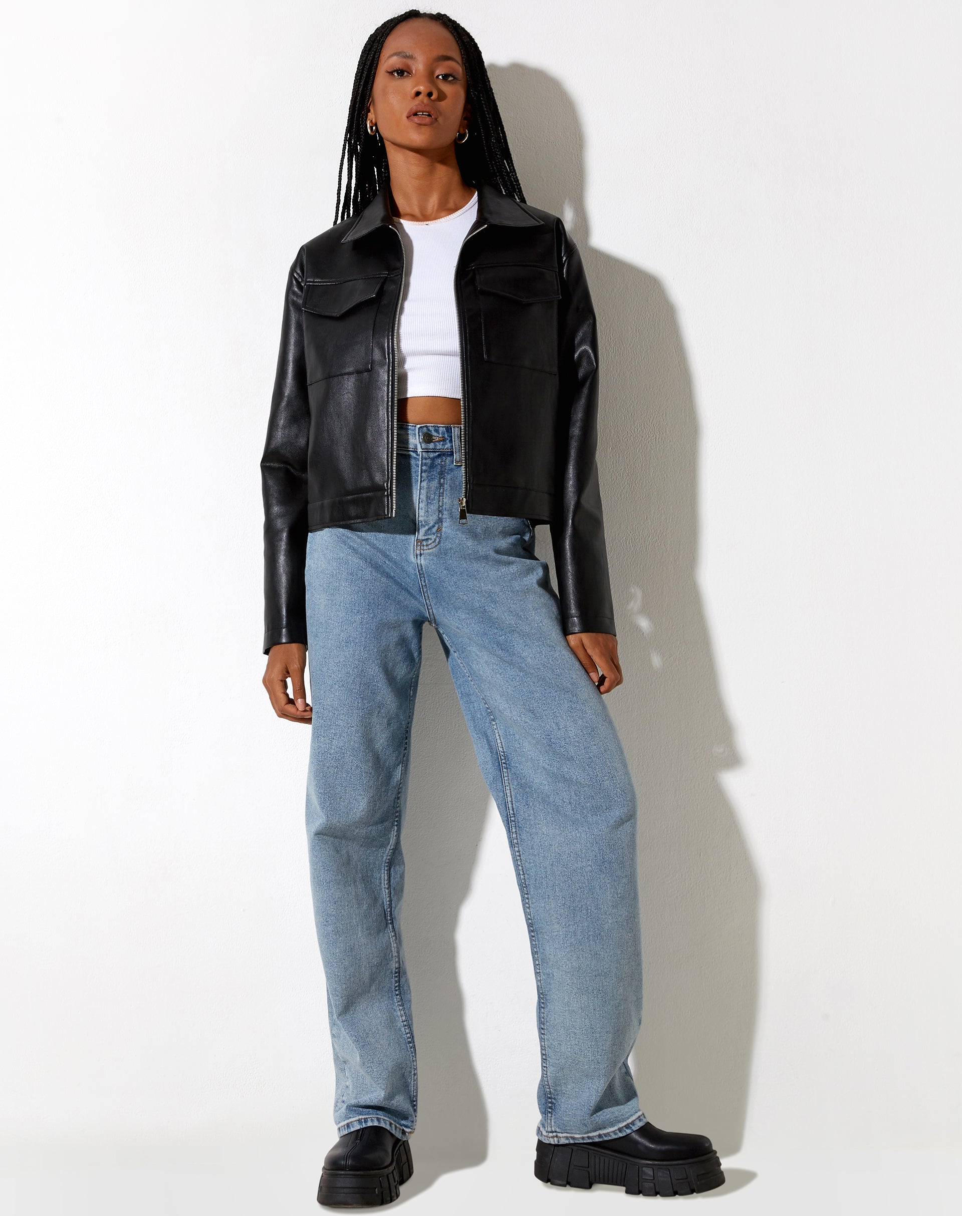 Bild von Gadar Jacke in PU Schwarz