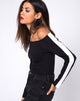 Bild von Gadice Off The Shoulder Mieder in Schwarz mit weißen Streifen