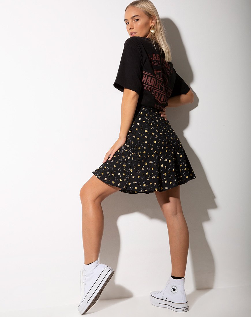 Image of Gaelle Minirock in Pretty Petal Schwarz