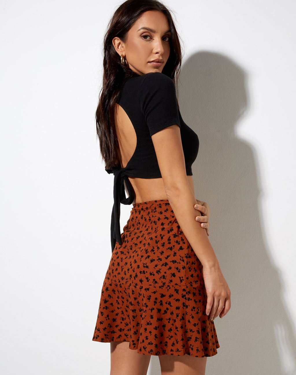Gaelle Minirock in zierlichem Daisy Bombay Brown