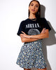 Image of Gaelle Skaterrock aus geblümtem Feld Navy