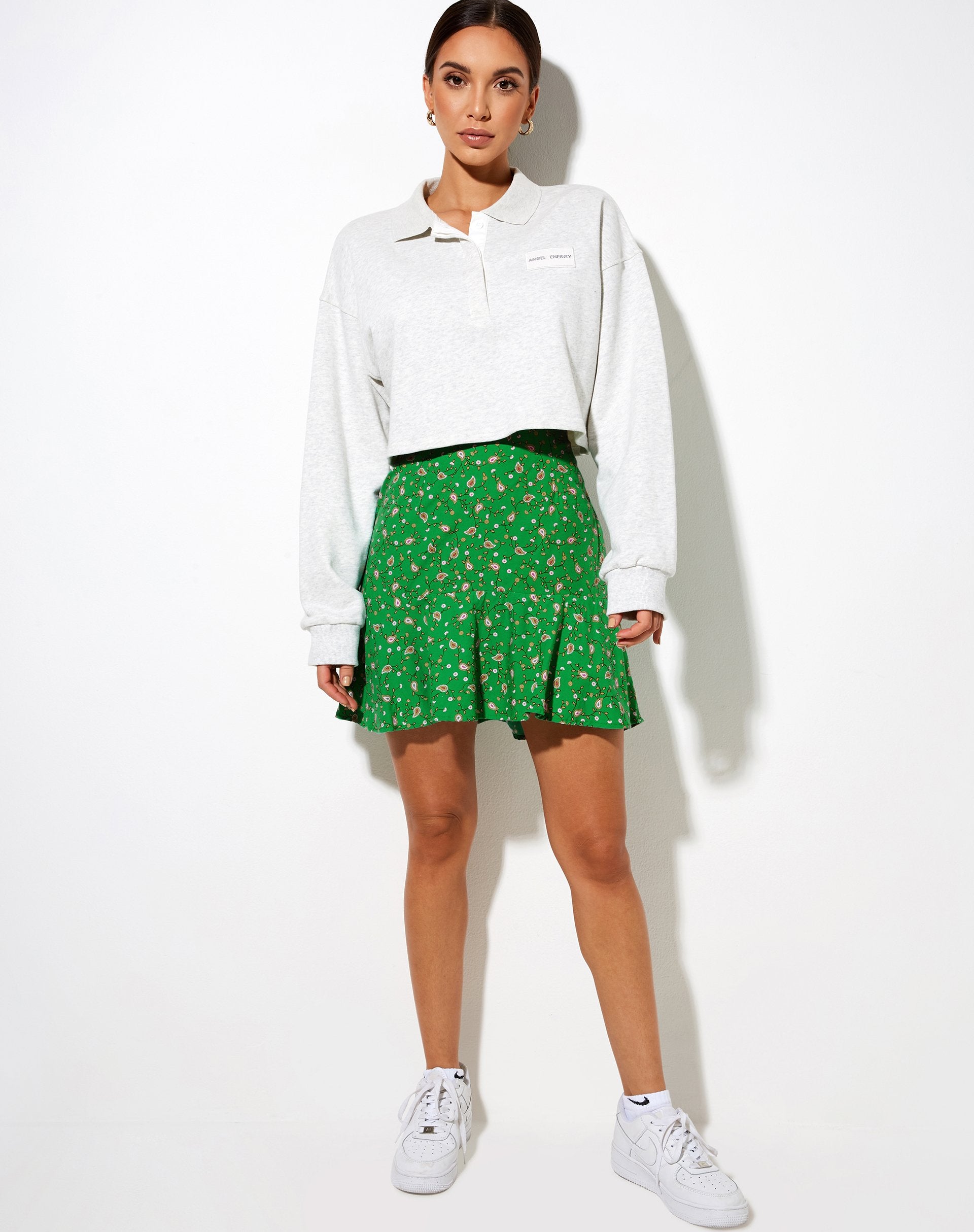 Image of Gaelle Minirock in Paisley Fun Grün