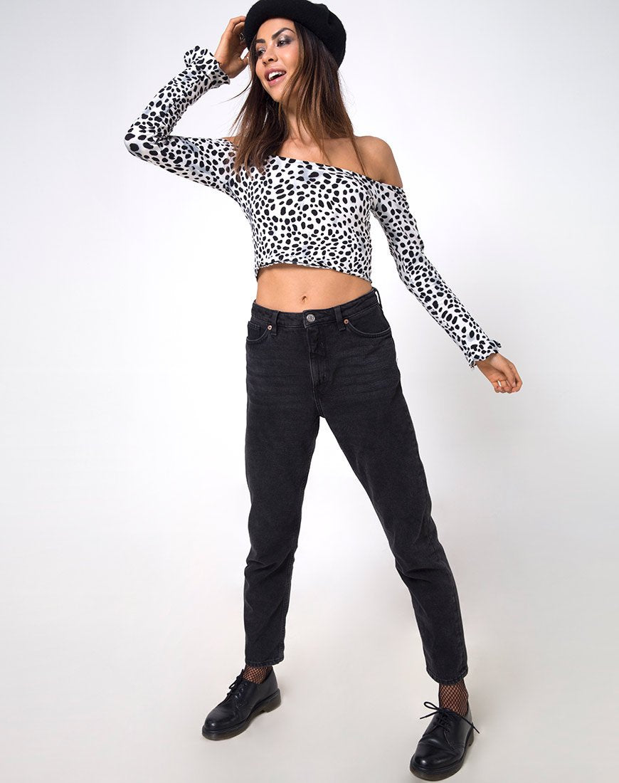 Bild von Gaga Off The Shoulder Crop in Dalmatiner