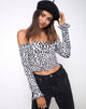 Bild von Gaga Off The Shoulder Crop in Dalmatiner