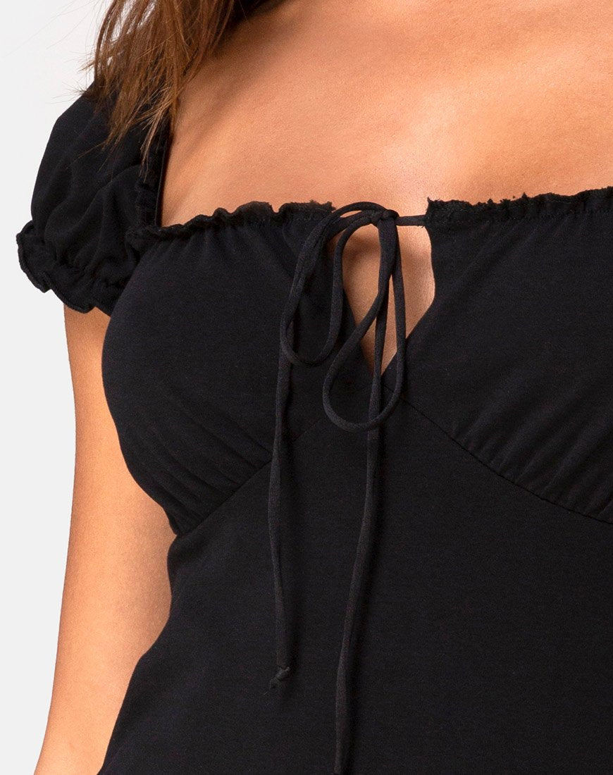 Image of Gaina Kleid aus schwarzem Jersey