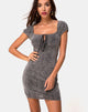 Image of Gala Kleid in Ditsy Leopard Grau Flock