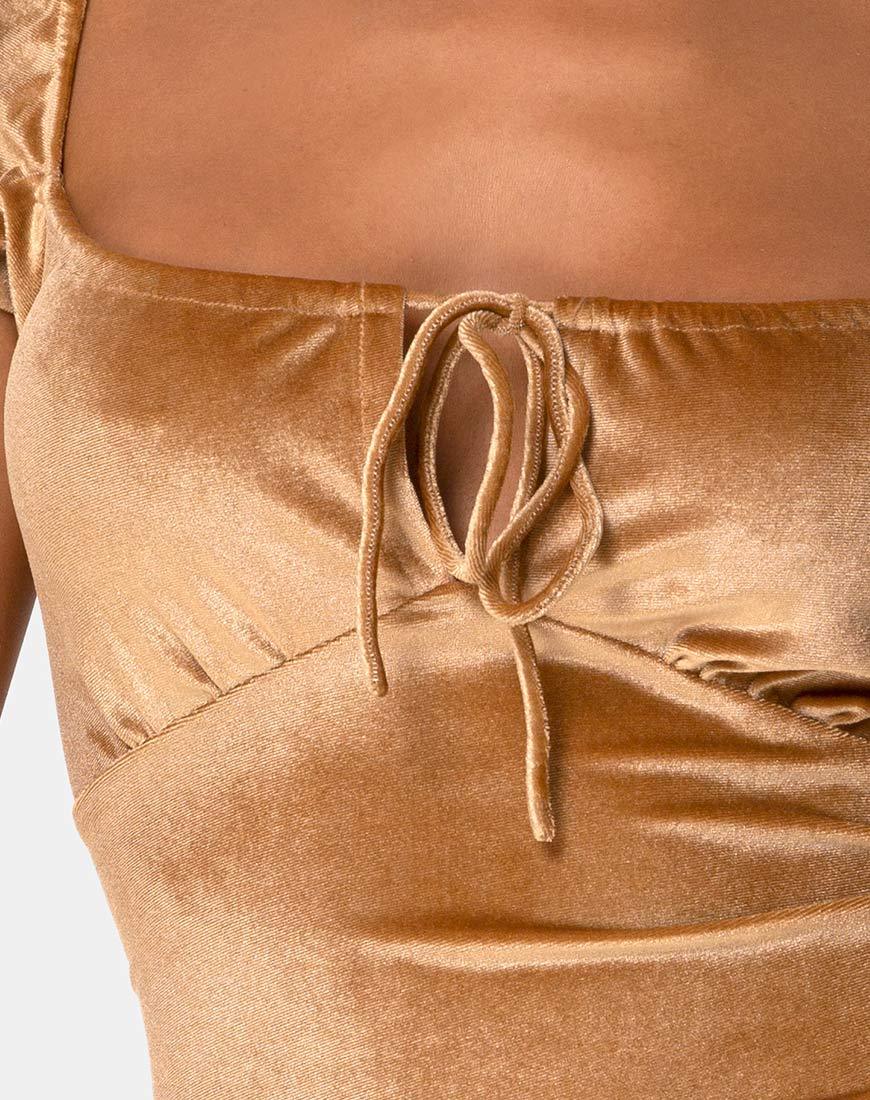 Image of Gala Minikleid aus Samt Gold