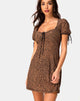 Image of Guenette Kleid in Tierflocke Tan Net