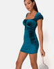 Image of Gala Bodycon Kleid aus Samt in Petrol