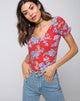 Image of Galay tief ausgeschnittenes Mieder in Vintage Fleur