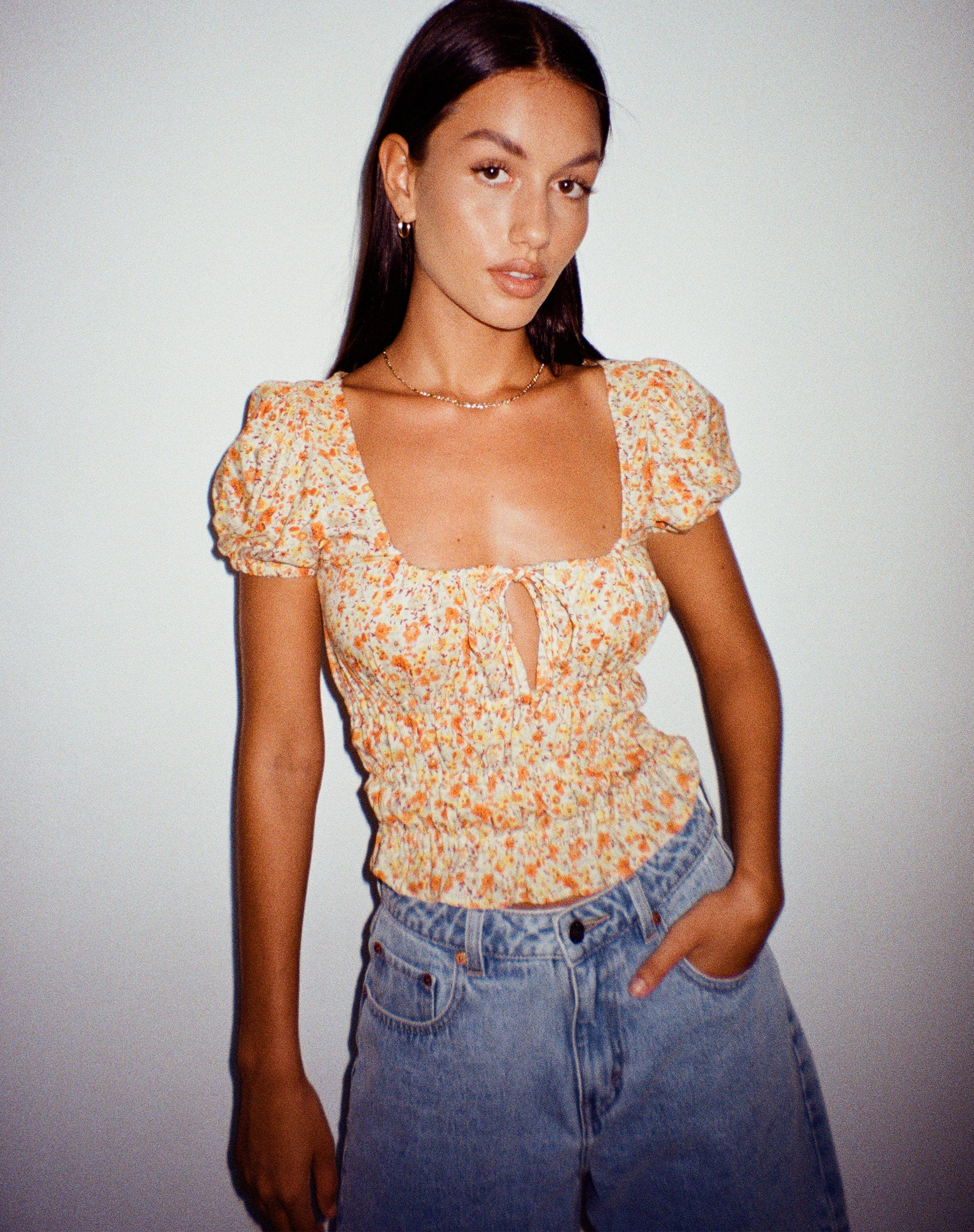 Abbildung von Galo Top in Ditsy Tangerine