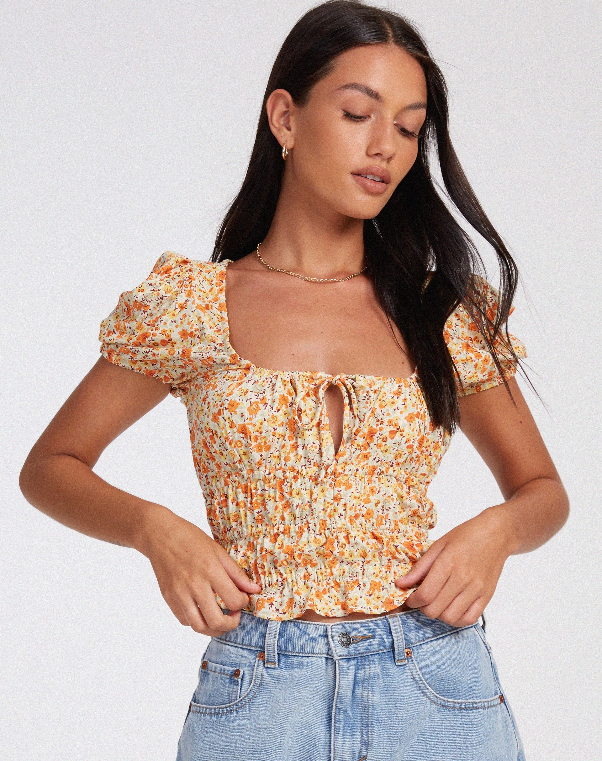 Abbildung von Galo Top in Ditsy Tangerine