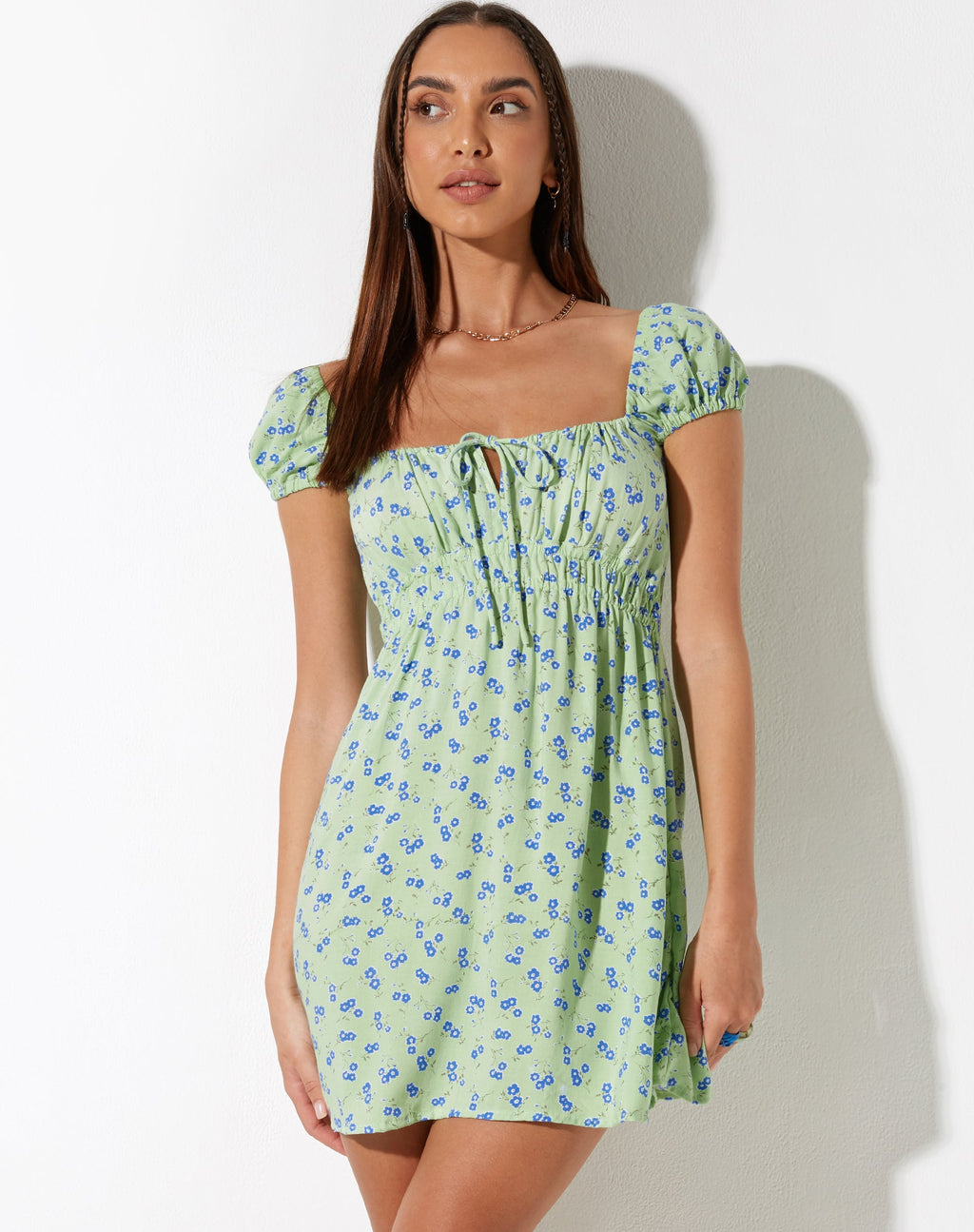Galova Minikleid in Lime Floral