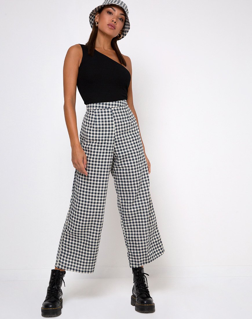 Bild von Gamila Culotte Hose in Gingham Creme