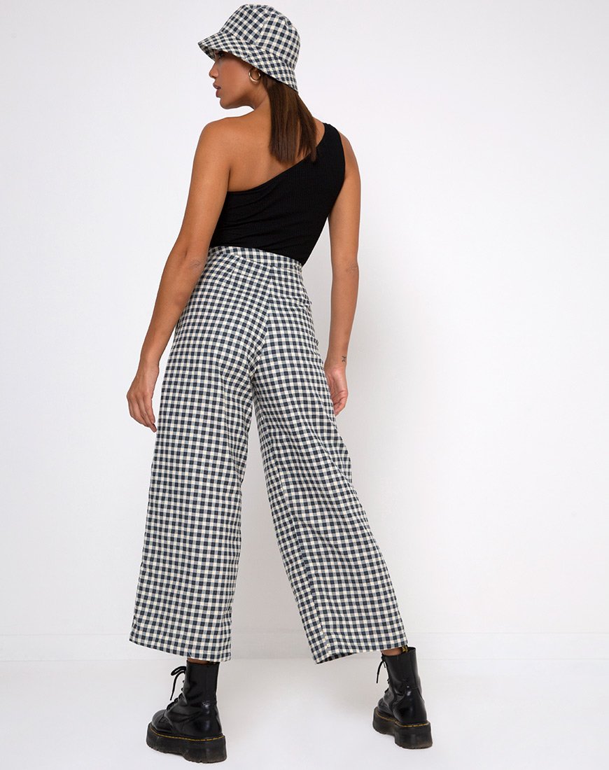 Gamila Culotte-Hose in Gingham-Creme