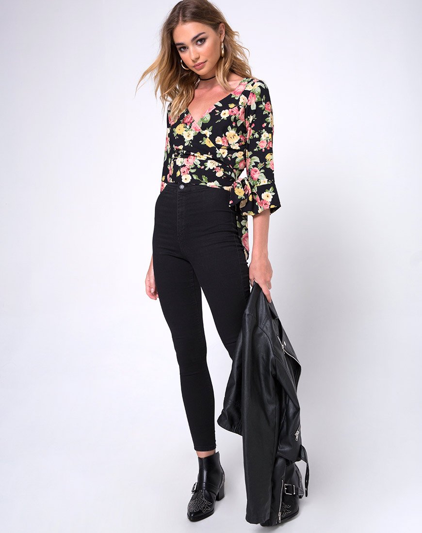 Bild von Gamthi Wrap Top in Vintage bloom