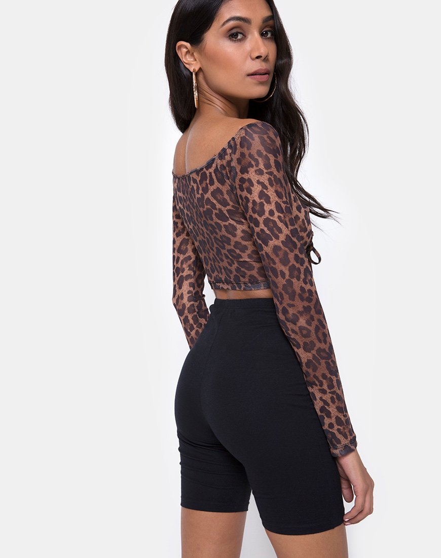 Image von Ganida Top in Leopard Mesh