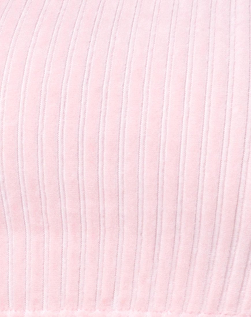 Image of Ganis Langärmeliges Crop Top aus flauschigem Strick Candy