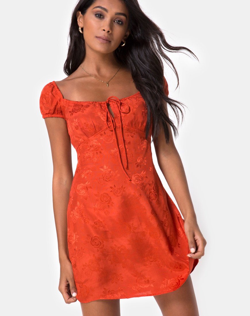 Gaval Minikleid aus Satin Rose Rust