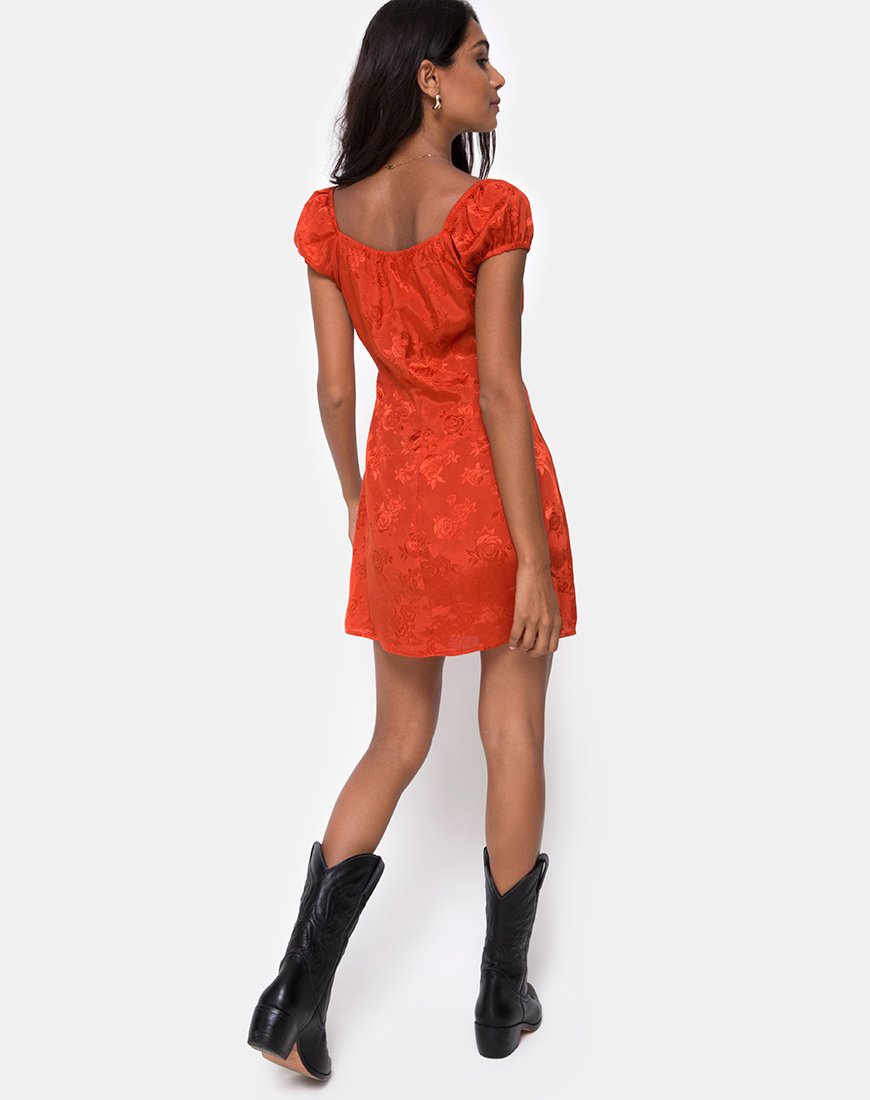 Image of Gaval Minikleid aus Satin Rose Rust