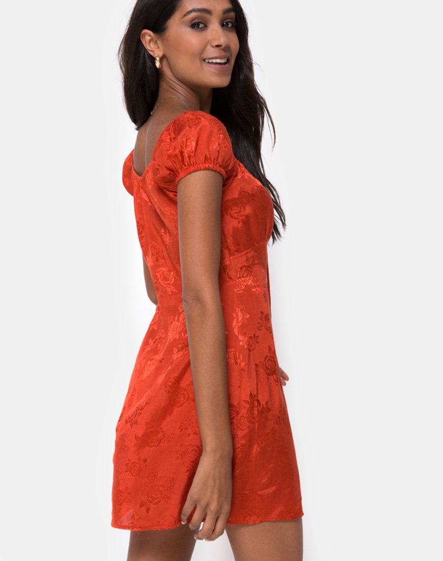 Image of Gaval Minikleid aus Satin Rose Rust