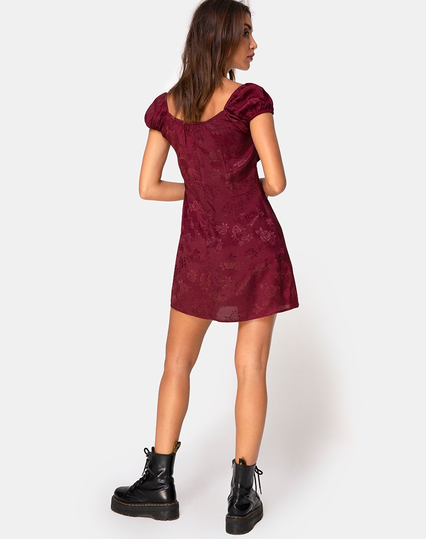 Image of Gaval Minikleid aus Satin Rose Burgundy