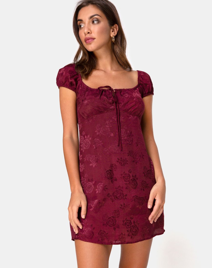 Gaval Minikleid aus Satin Rose Burgundy