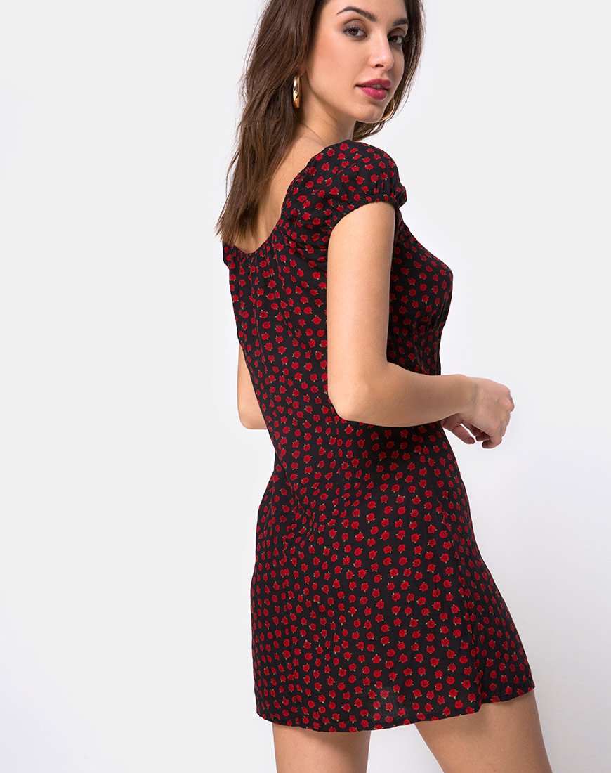 Image of Gaval Minikleid in Dotty Rose Schwarz
