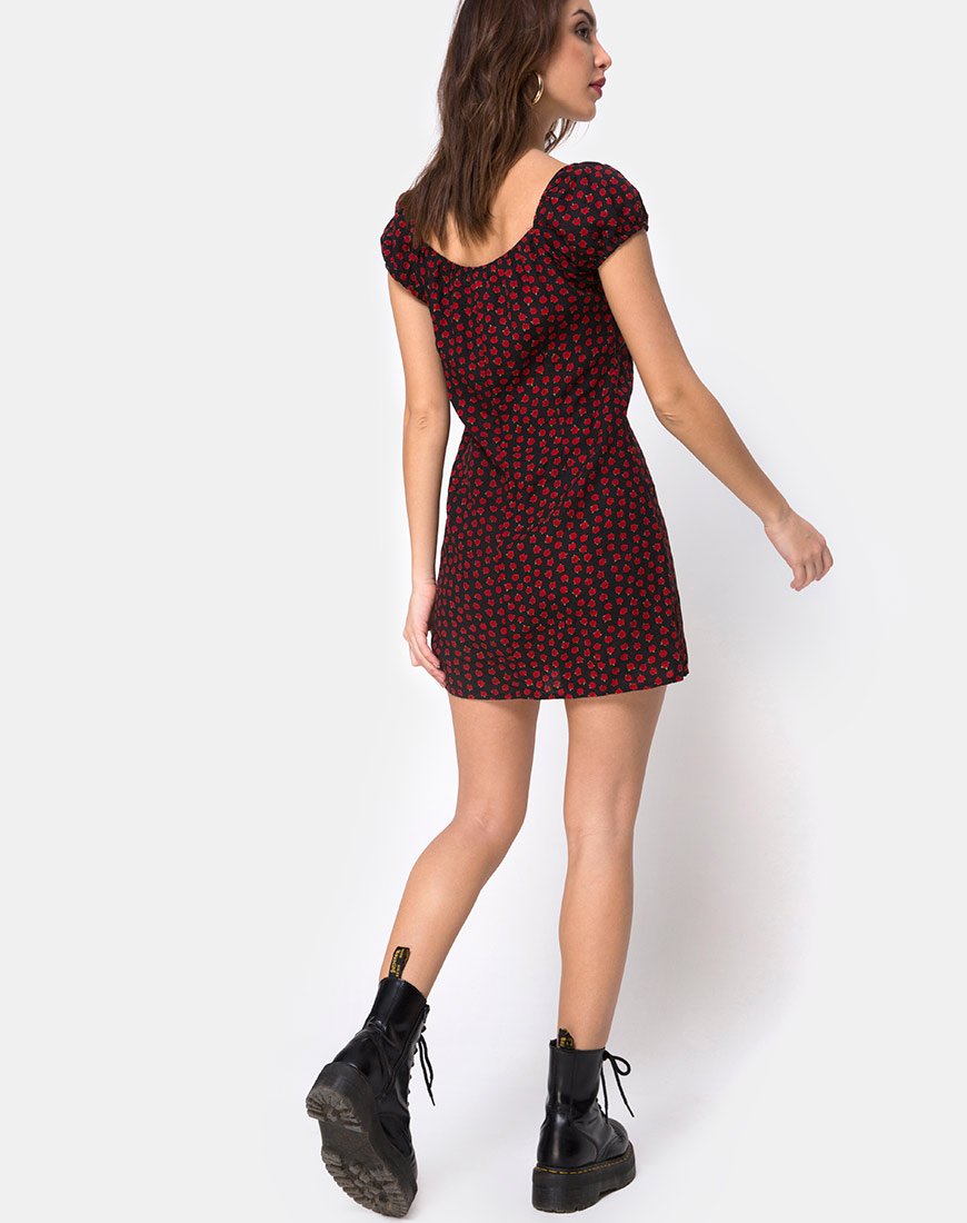 Image of Gaval Minikleid in Dotty Rose Schwarz