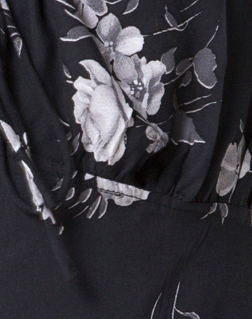 Image of Gaval Minikleid in Mono Flower Schwarz