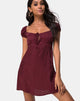 Image of Gaval Minikleid aus Satin Gepard Burgund