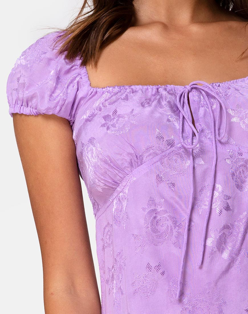 Image of Gaval Minikleid aus Satin Rose Flieder