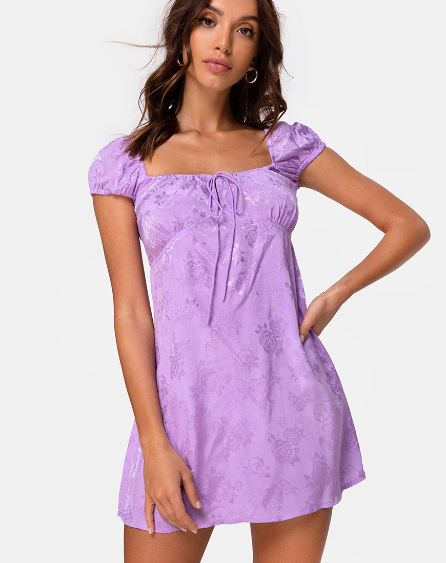 Image of Gaval Minikleid aus Satin Rose Flieder