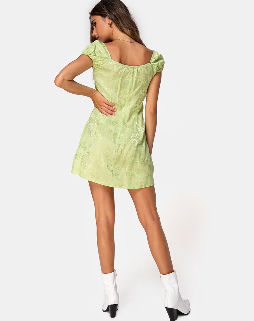 Image of Gaval Minikleid aus Satin Rose Lime