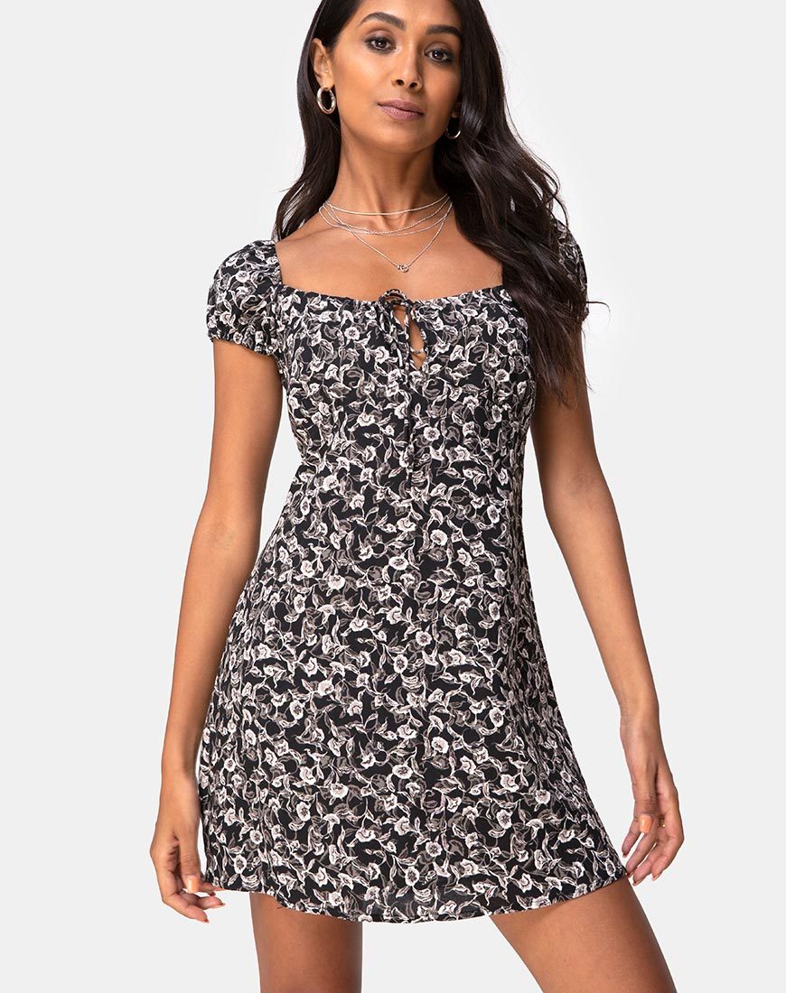 Gaval Minikleid in Wild Tulip Schwarz