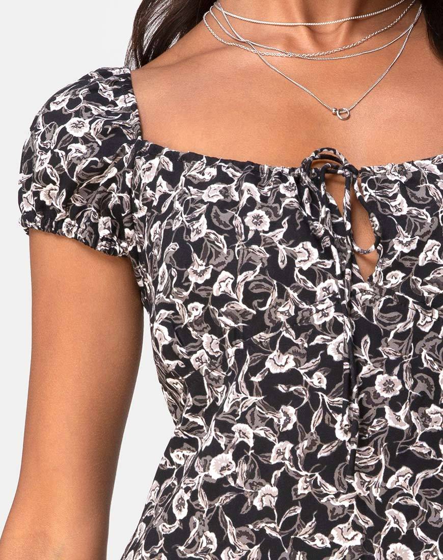 Image of Gaval Minikleid in Wild Tulip Schwarz