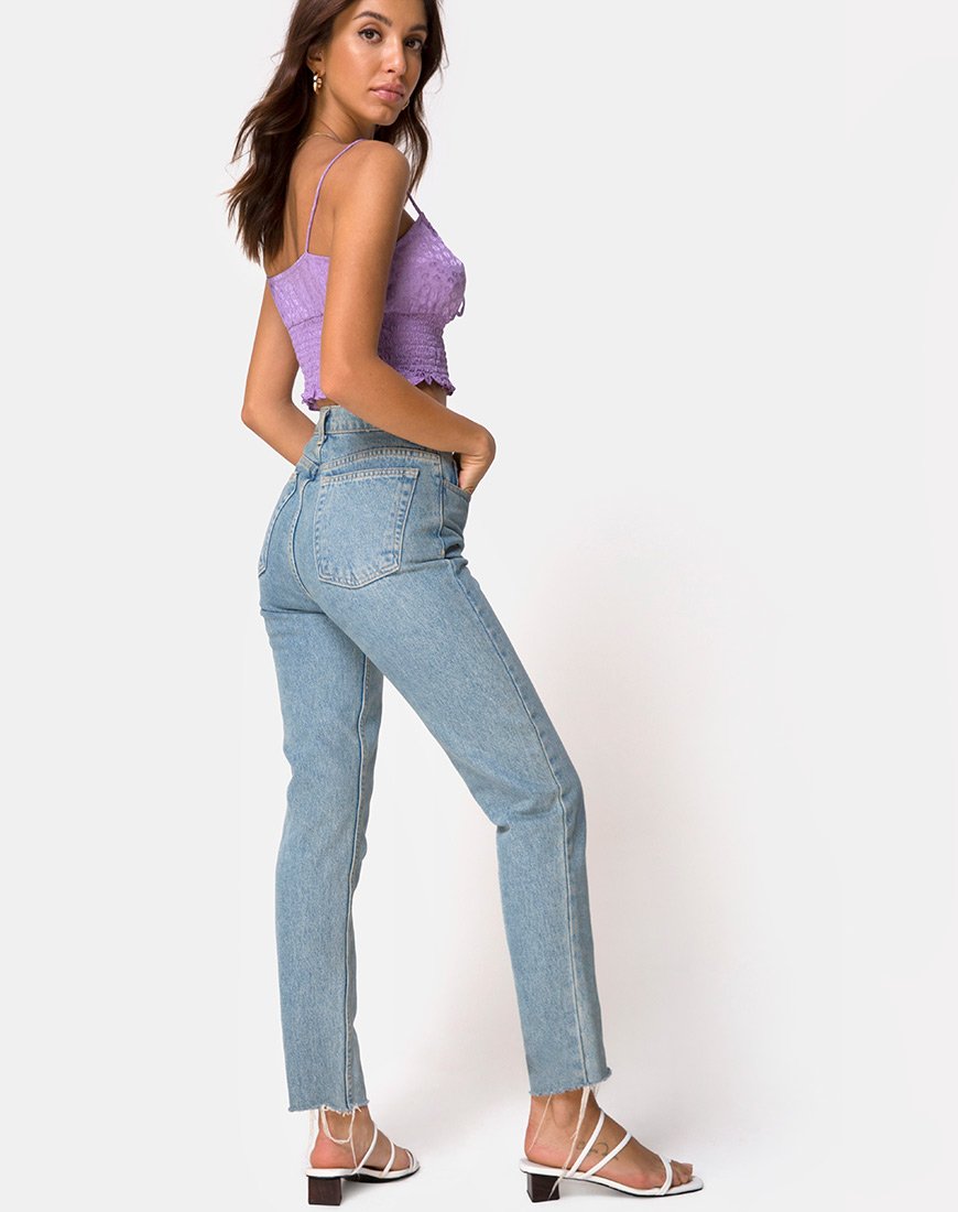 Bild von Gemala Cami Top in Satin Ditsy Rose Lavendel