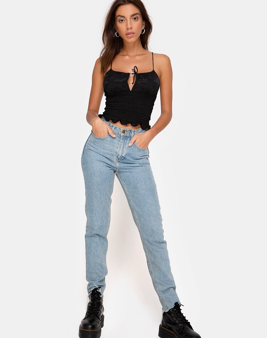 Bild von Gemala Top in Satin Rose Schwarz