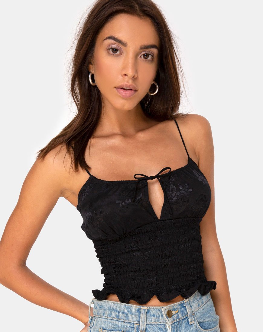 Bild von Gemala Top in Satin Rose Schwarz